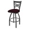 Holland Bar Stool Co 25" Swivel Counter Stool, Pewter Finish, Canter Bordeaux Seat 82025PW005 - alternate 1